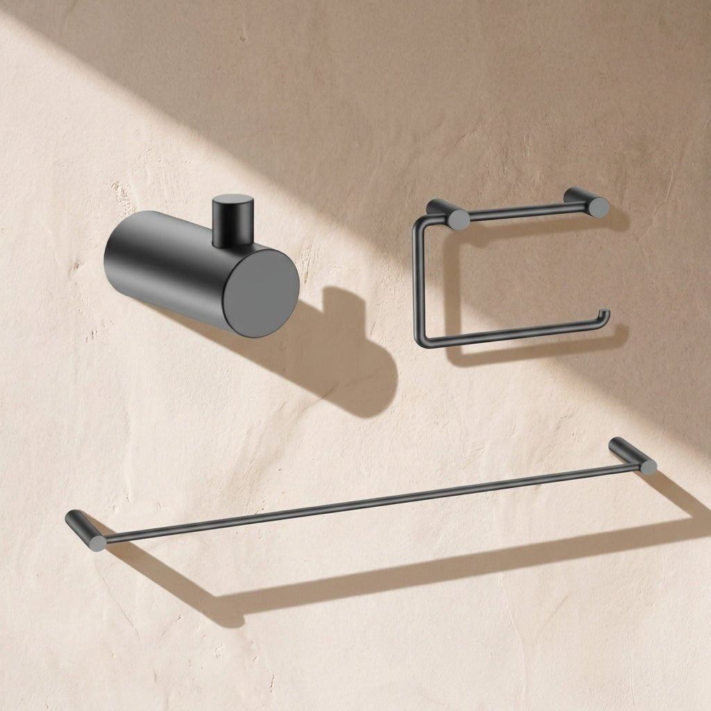 Bathroom Hardware Set with Towel Bar, Paper Holder & Robe Hook