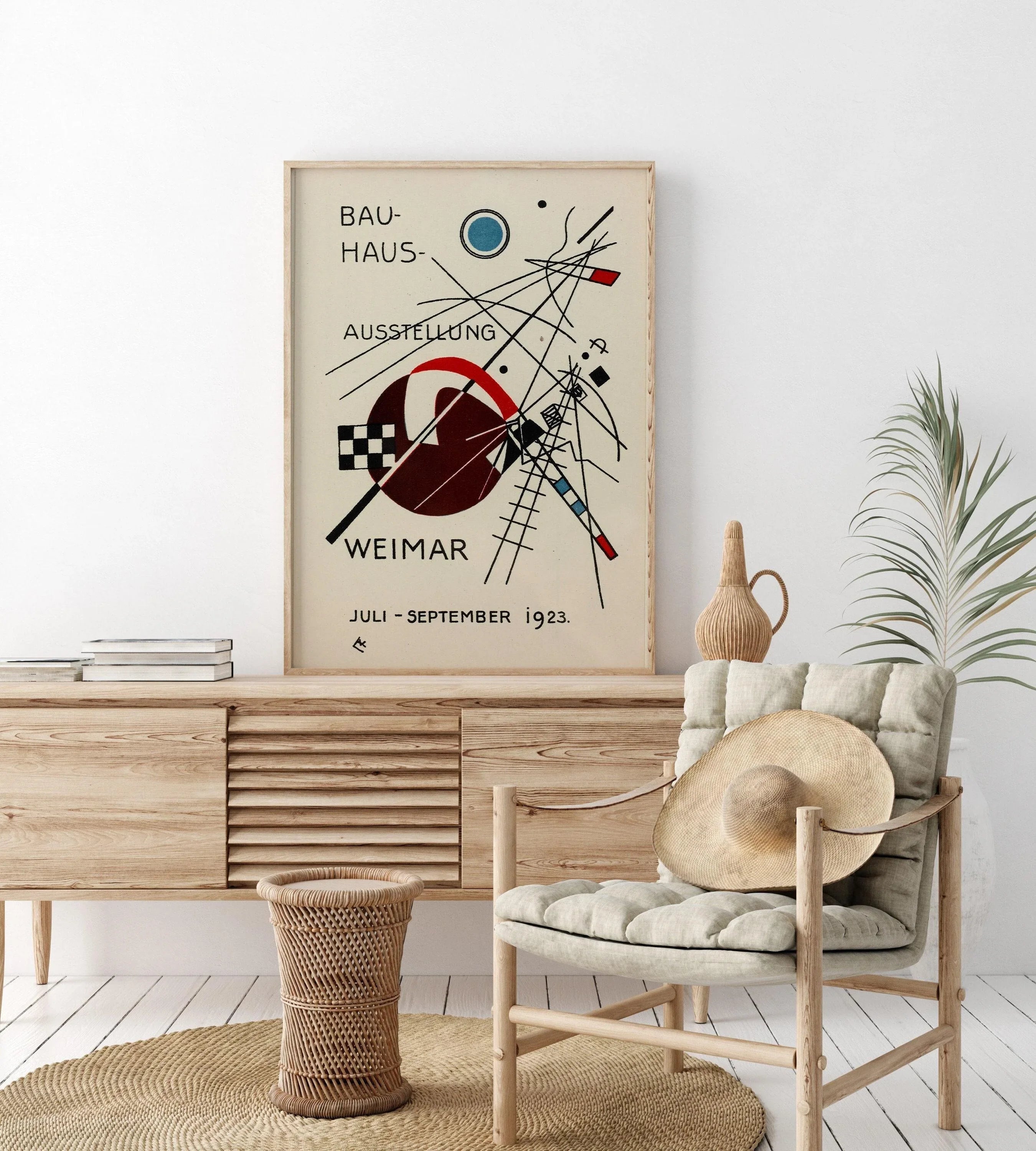 Bauhaus Art Print: Beige & Black Mid-Century Modern Giclee