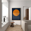 Bauhaus Art Print: Navy Blue and Orange Mid-Century Modern Giclee