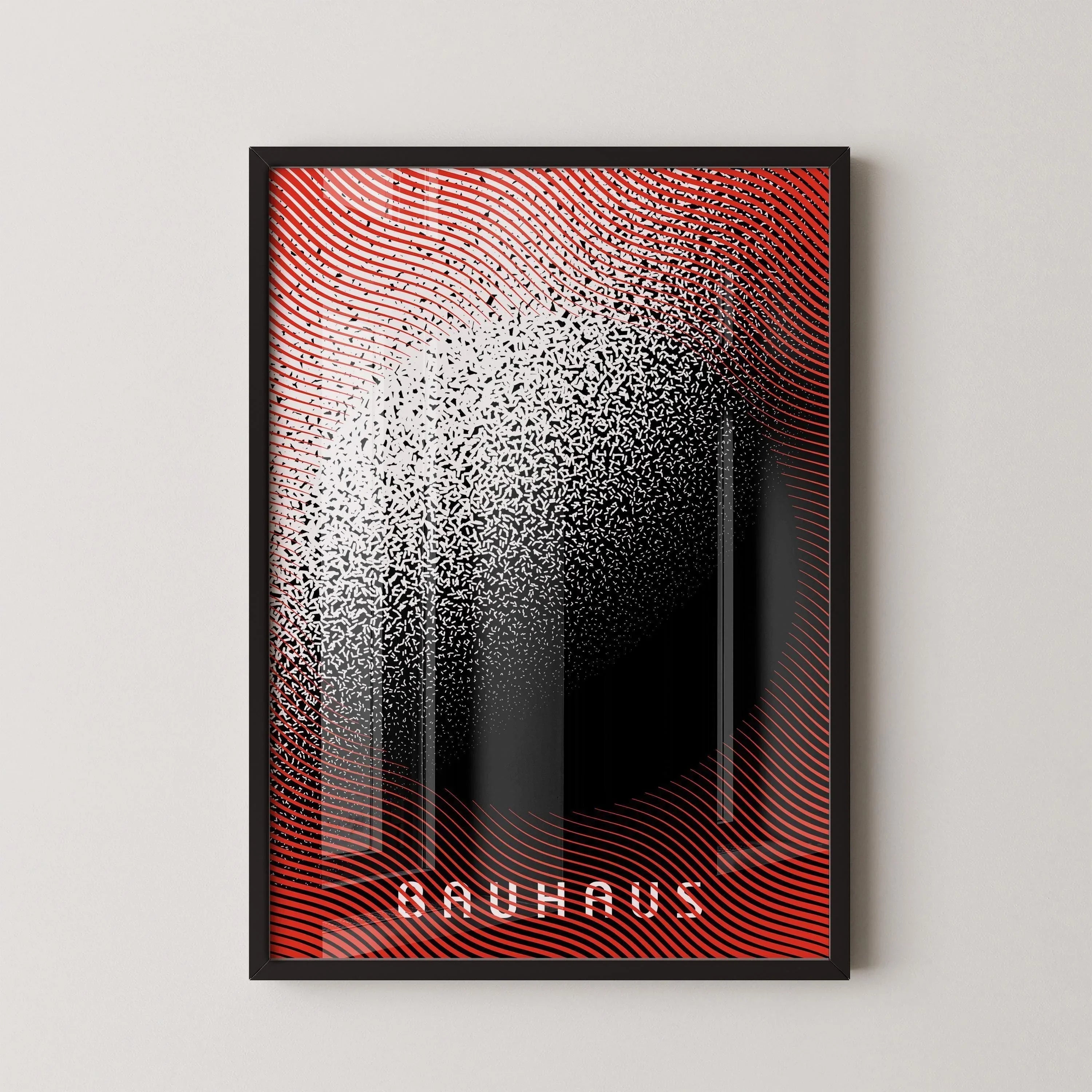 Bauhaus Art Print: Red Black Dissolution, Mid-Century Modern Giclee