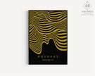 Bauhaus Ausstellung Black and Gold (Waves) PRINT | Vintage Mid-century Modern Poster (Available handframed or unframed)