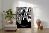 Bauhaus Ausstellung Black (Waves) PRINT | Vintage Mid-century Modern Poster (Available handframed or unframed)