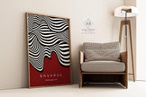 Bauhaus Ausstellung Dark Red (Waves) PRINT | Vintage Mid-century Modern Poster (Available handframed or unframed)