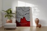 Bauhaus Ausstellung Dark Red (Waves) PRINT | Vintage Mid-century Modern Poster (Available handframed or unframed)