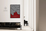 Bauhaus Ausstellung Dark Red (Waves) PRINT | Vintage Mid-century Modern Poster (Available handframed or unframed)