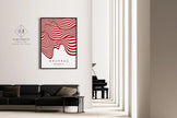 Bauhaus Ausstellung Red and White (Waves) PRINT | Vintage Mid-century Modern Poster (Available handframed or unframed)