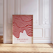 Bauhaus Ausstellung Red and White (Waves) PRINT | Vintage Mid-century Modern Poster (Available handframed or unframed)