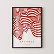 Bauhaus Ausstellung Red and White (Waves) PRINT | Vintage Mid-century Modern Poster (Available handframed or unframed)