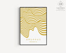 Bauhaus Ausstellung White and Gold (Waves) PRINT | Vintage Mid-century Modern Poster (Available handframed or unframed)