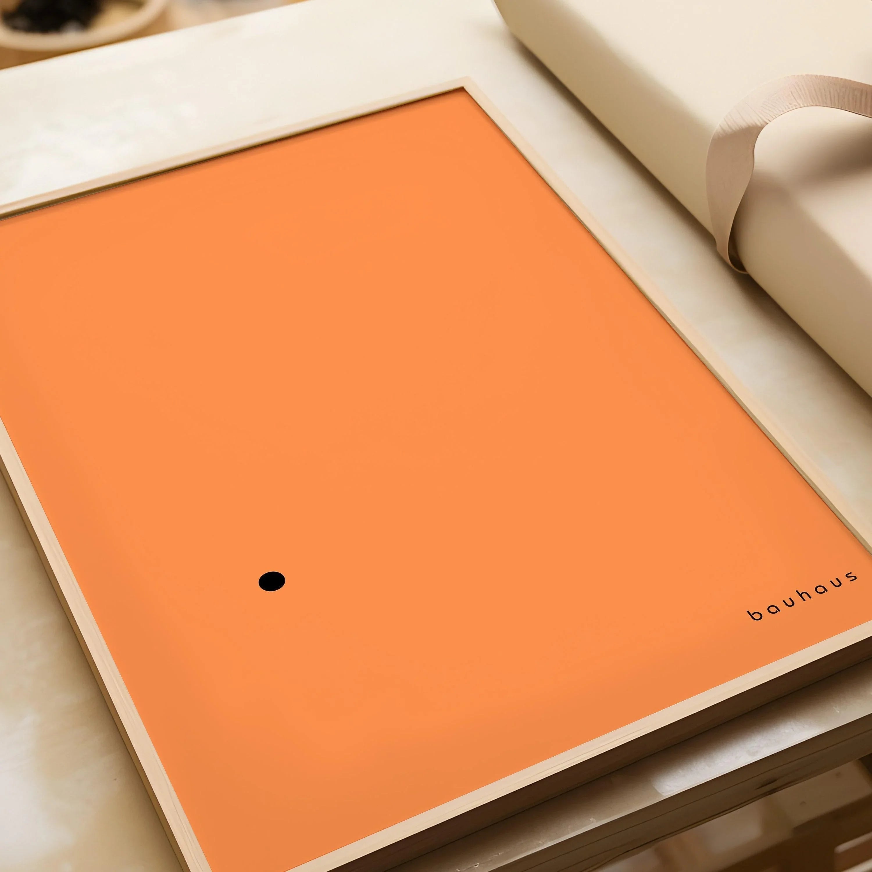 Bauhaus Der Punkt Giclee Print: Mid-Century Modern Art, Orange & Black
