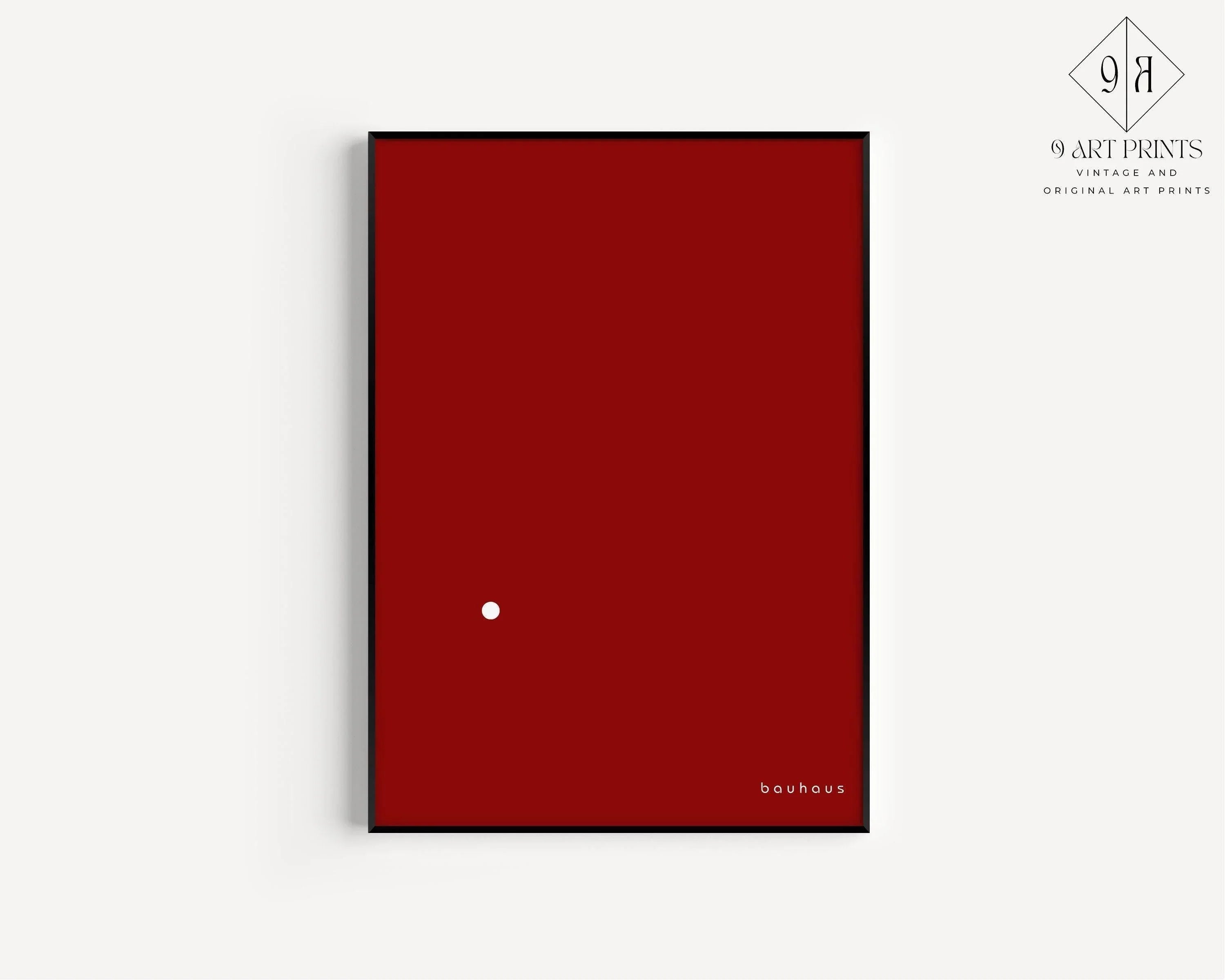 Bauhaus Der Punkt (The Dot) Giclee Print: Mid-Century Modern Red & White Art