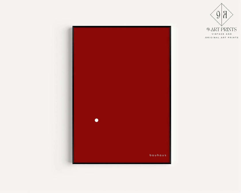 Bauhaus Der Punkt (The Dot) Giclee Print: Mid-Century Modern Red & White Art