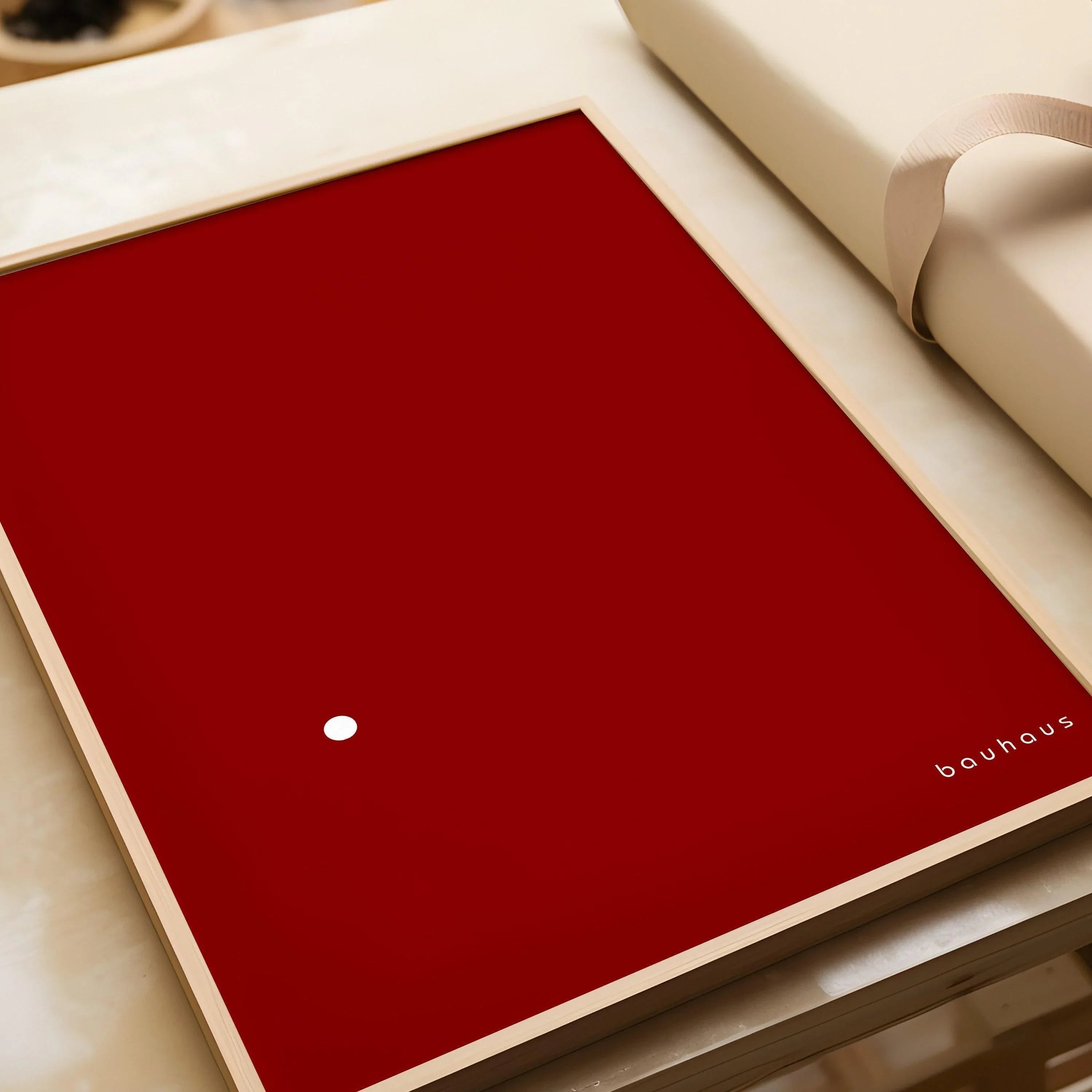 Bauhaus Der Punkt (The Dot) Giclee Print: Mid-Century Modern Red & White Art