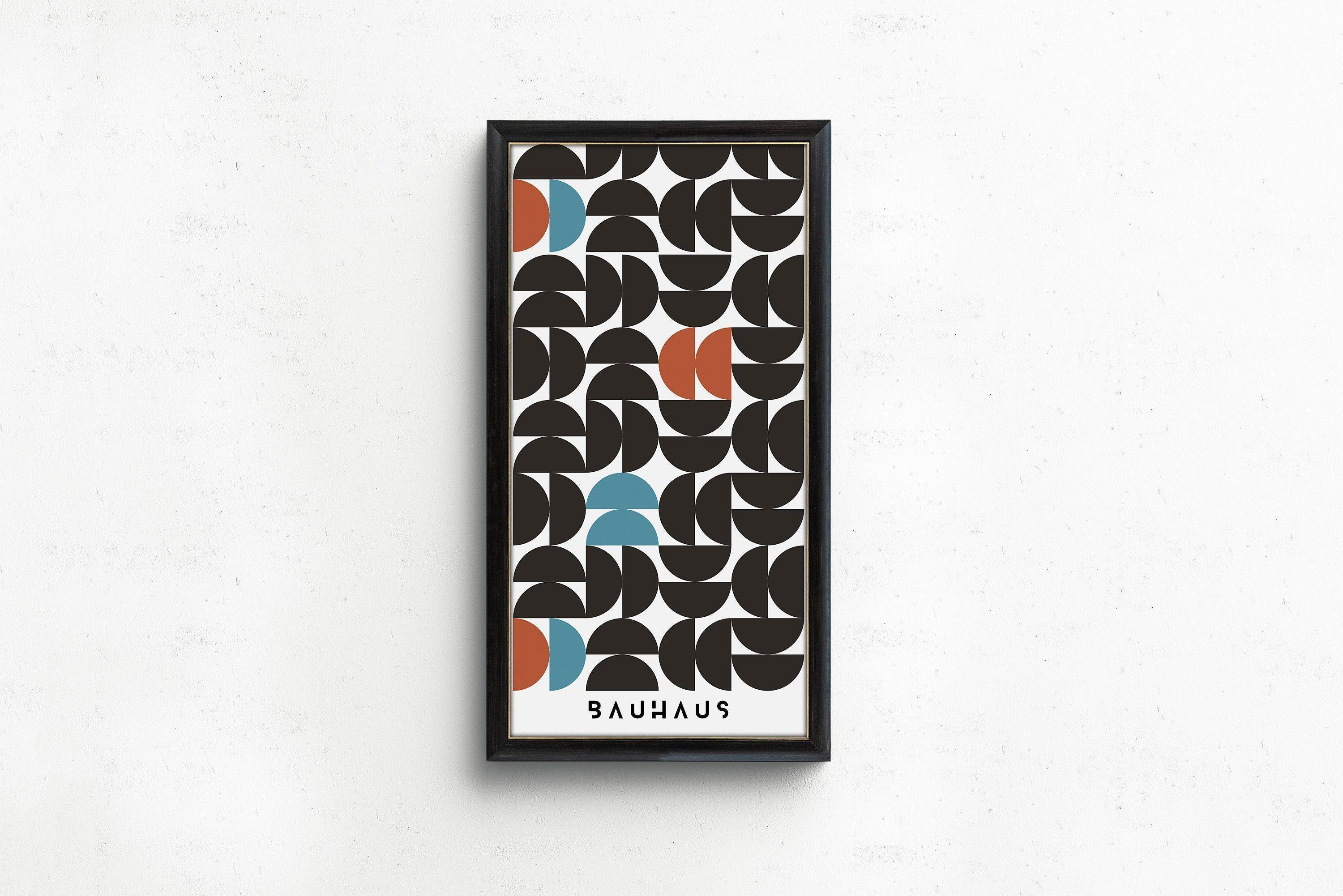 Bauhaus Geometric Art Print: Mid-Century Modern Giclee
