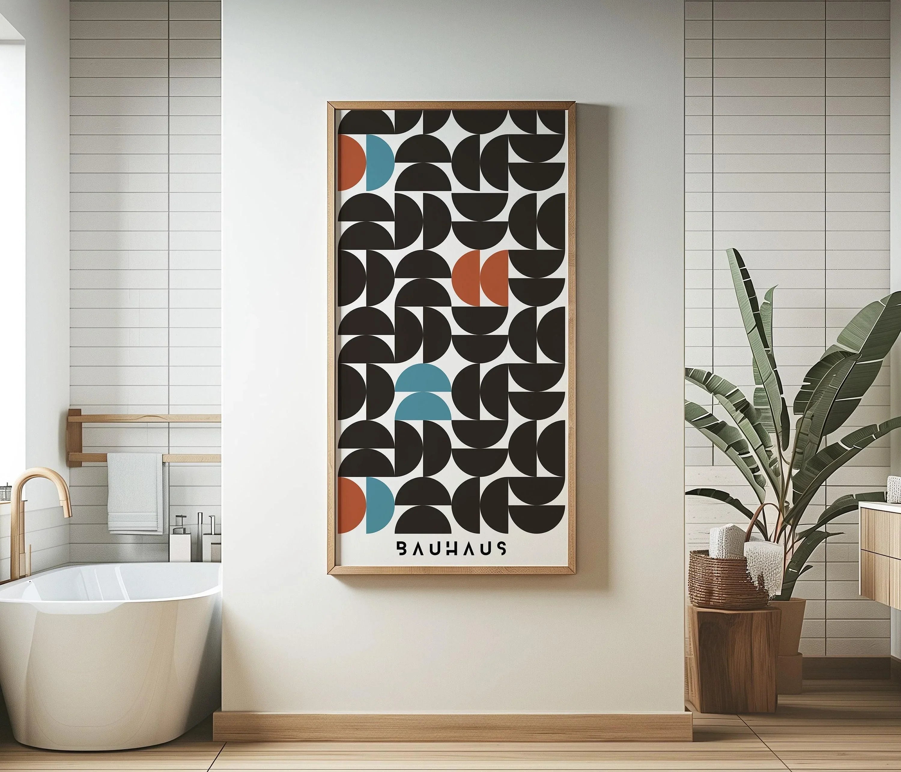 Bauhaus Geometric Art Print: Mid-Century Modern Giclee
