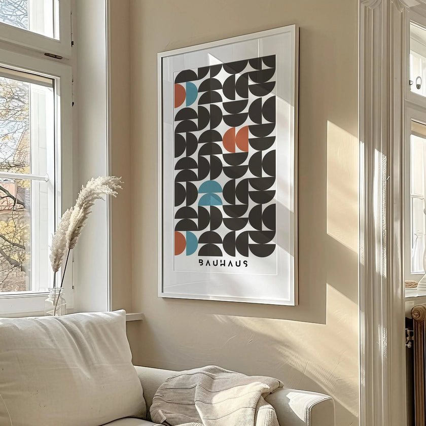 Bauhaus Geometric Art Print: Mid-Century Modern Giclee