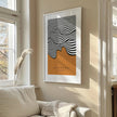 Bauhaus Ochre Waves Art Print: Mid-Century Modern Giclee