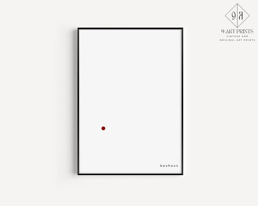 Bauhaus Poster - Der Punkt (The Dot) PRINT | Minimalist Mid-century modern art print in white and red (available framed)