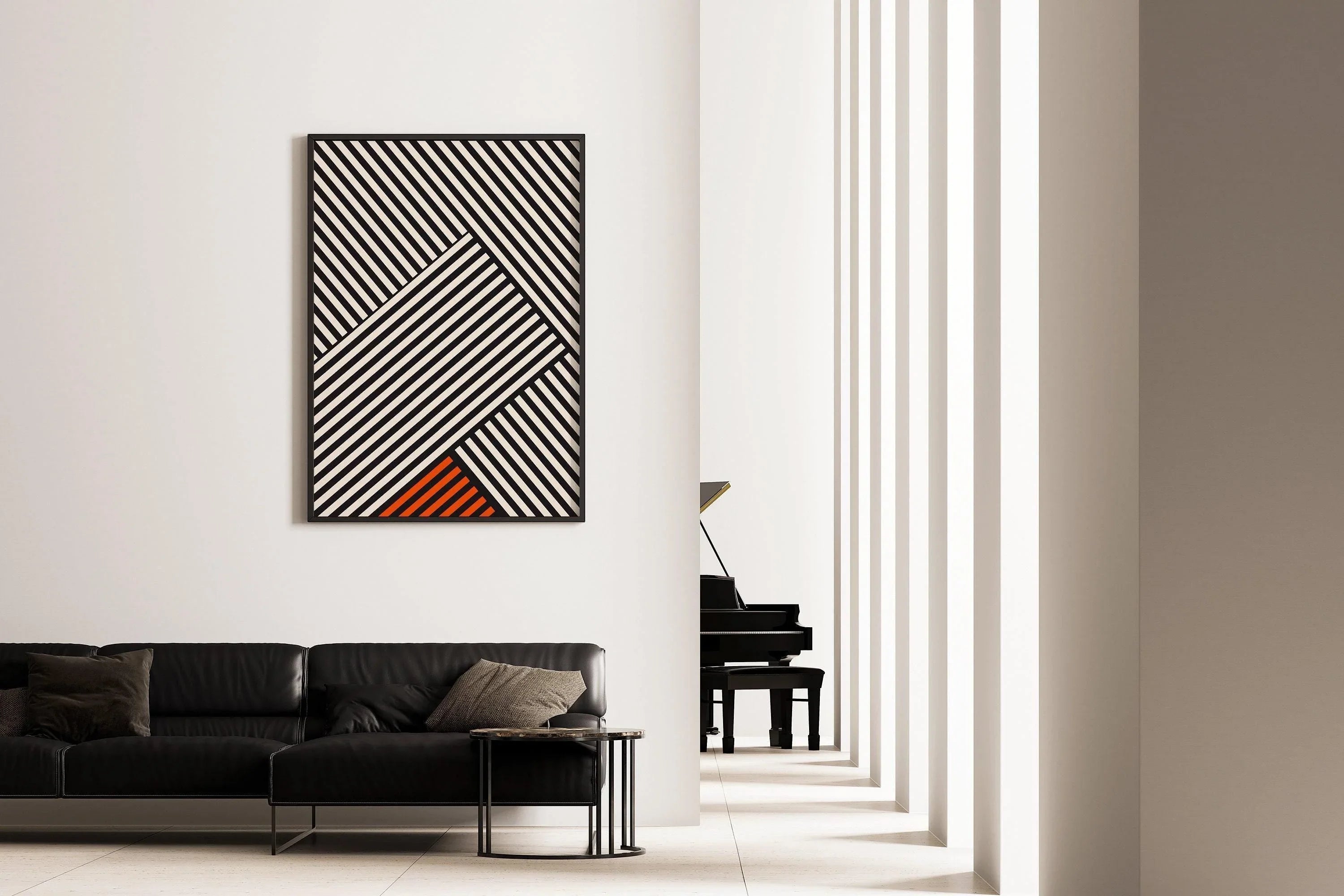 Bauhaus Poster - Stripes PRINT | Mid-century modern art print (available handframed or unframed)