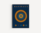Bauhaus Target Art Print: Mid-Century Modern Navy Blue & Orange