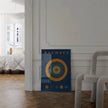 Bauhaus Target Art Print: Mid-Century Modern Navy Blue & Orange