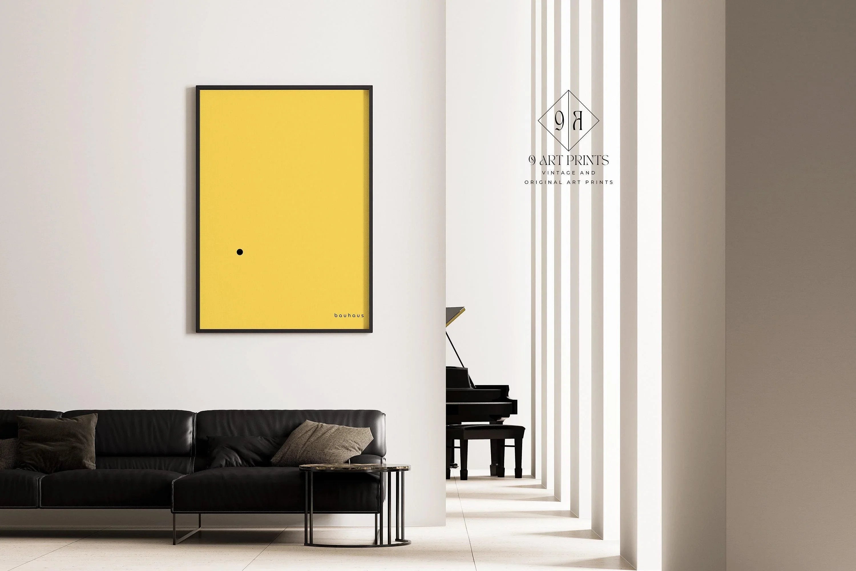Bauhaus 'The Dot' Giclee Print: Mid-Century Modern Art, Yellow & Black
