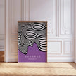 Bauhaus Waves Art Print: Mid-Century Modern Deep Lilac Poster