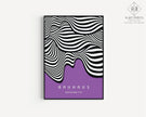 Bauhaus Waves Art Print: Mid-Century Modern Deep Lilac Poster