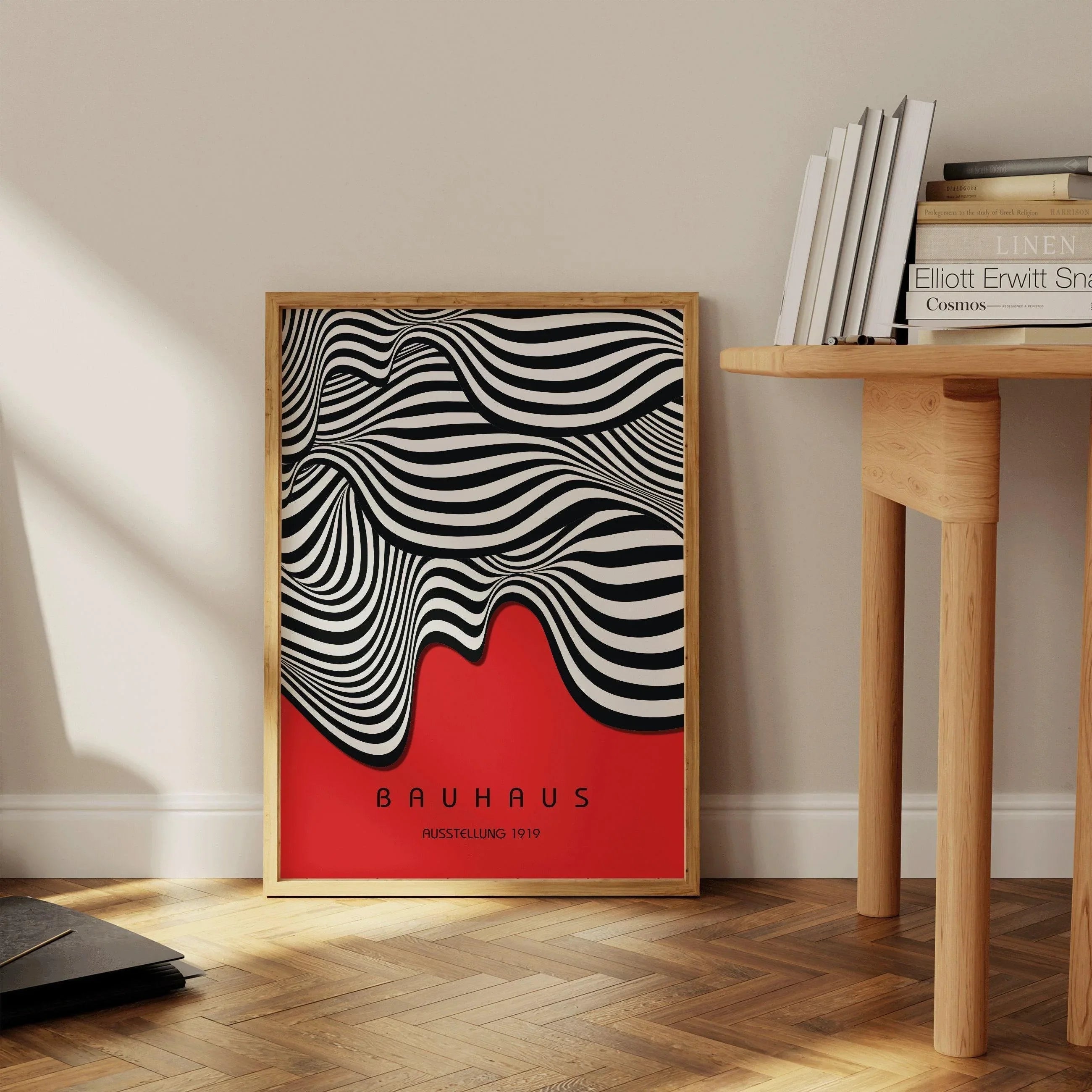 Bauhaus Waves Art Print: Mid-Century Modern Exhibition Poster