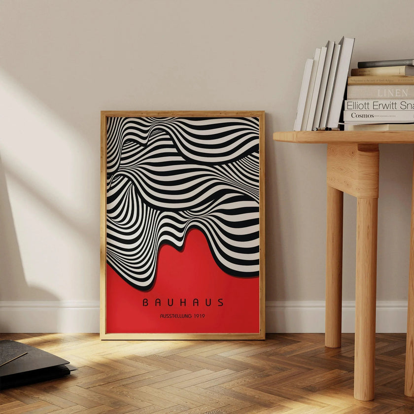 Bauhaus Waves Art Print: Mid-Century Modern Exhibition Poster