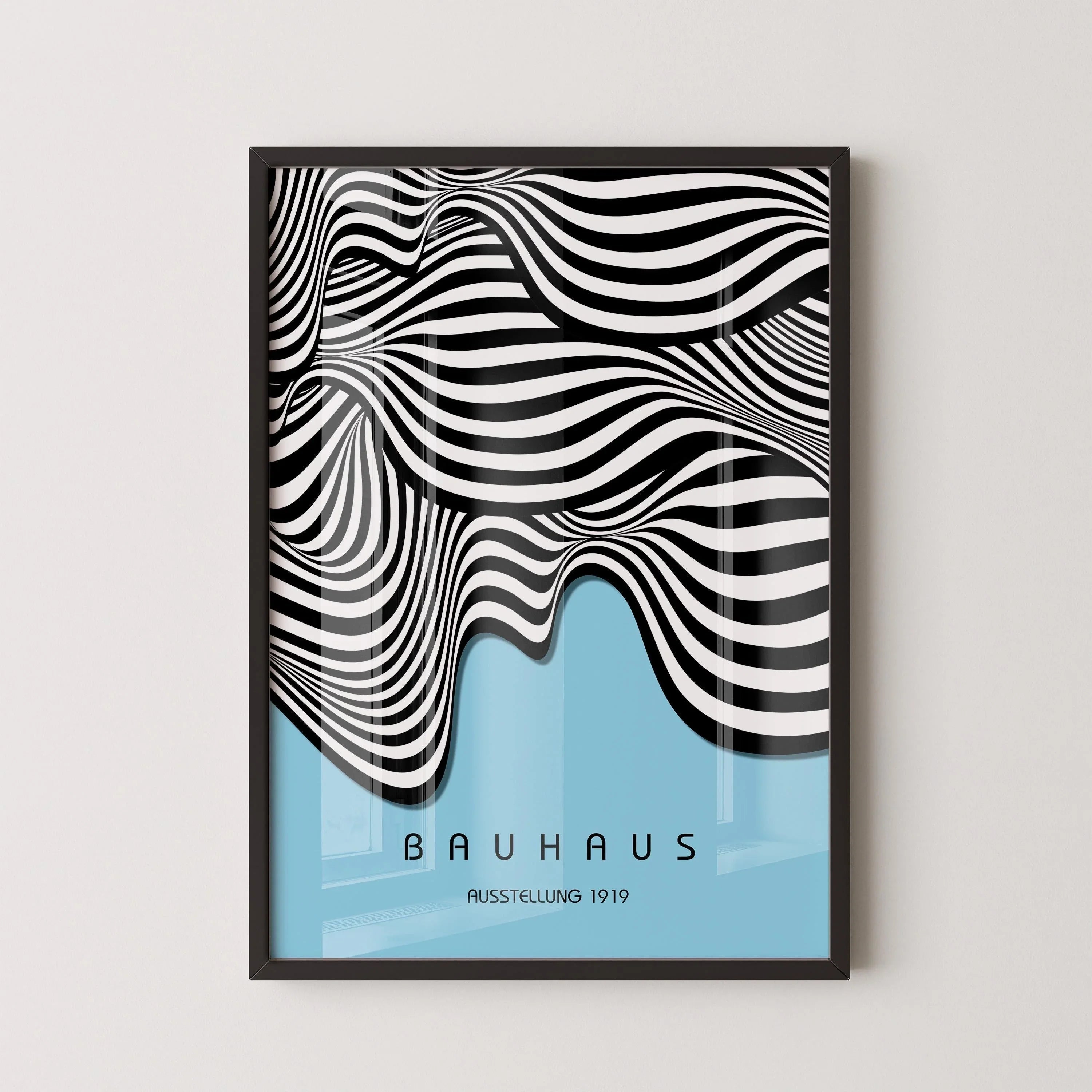 Bauhaus Waves Art Print: Mid-Century Modern Giclee Poster