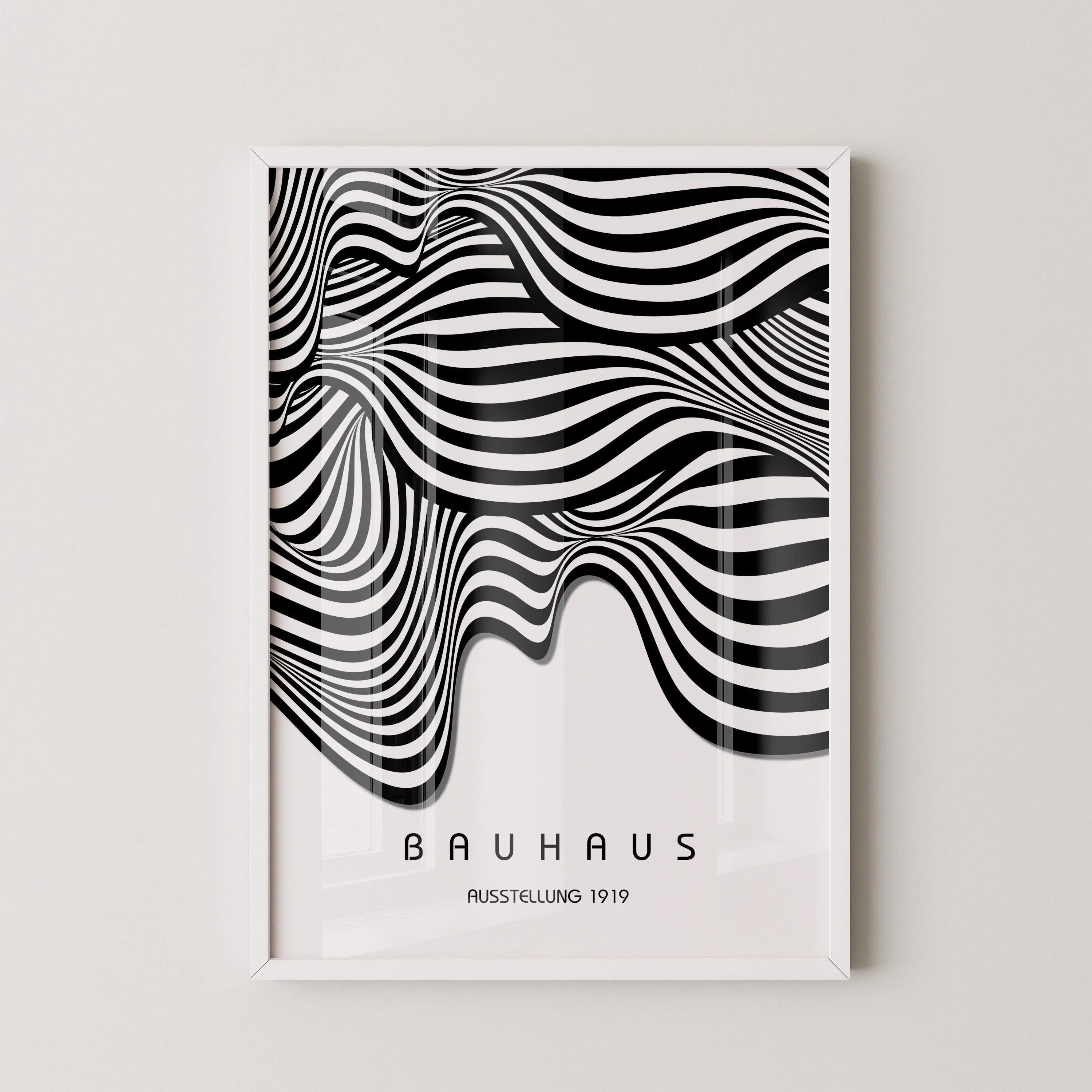 Bauhaus Waves Art Print: Mid-Century Modern Giclee Poster