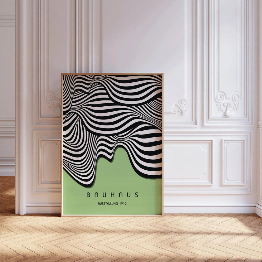 Bauhaus Waves Art Print: Mid-Century Modern Giclee Poster