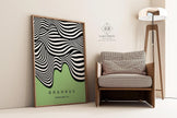 Bauhaus Waves Art Print: Mid-Century Modern Giclee Poster