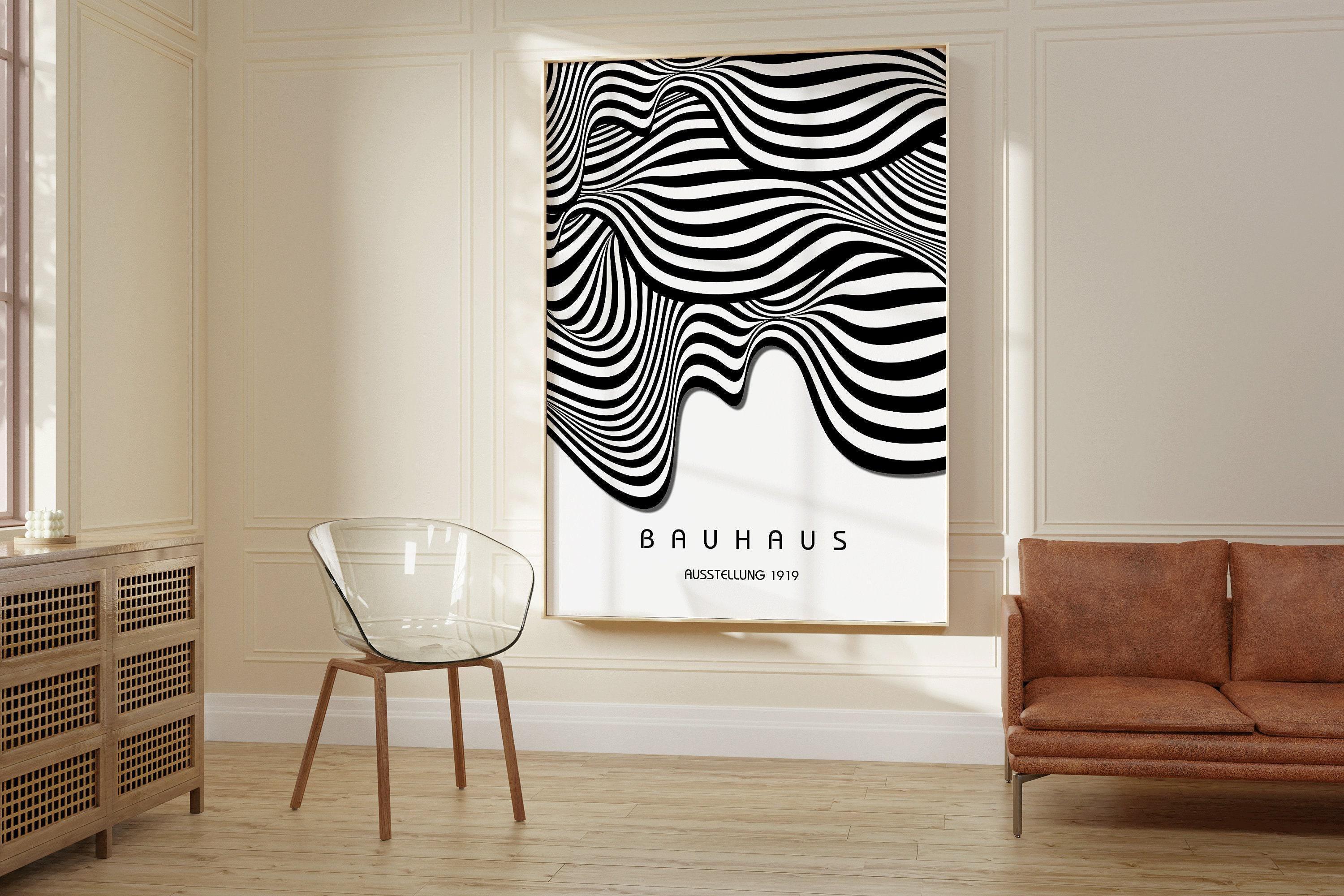Bauhaus Waves Art Print: Mid-Century Modern Giclee Poster