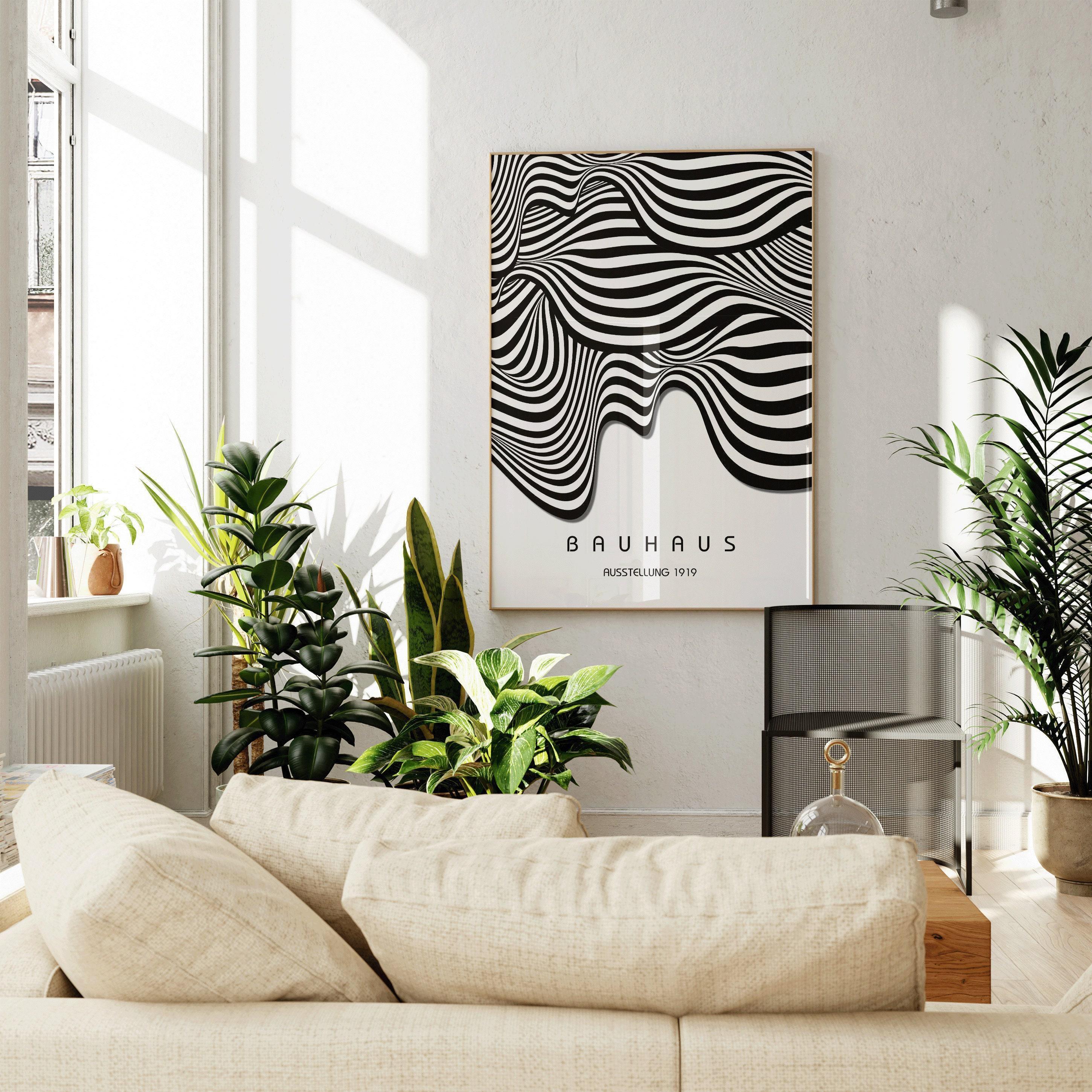 Bauhaus Waves Art Print: Mid-Century Modern Giclee Poster