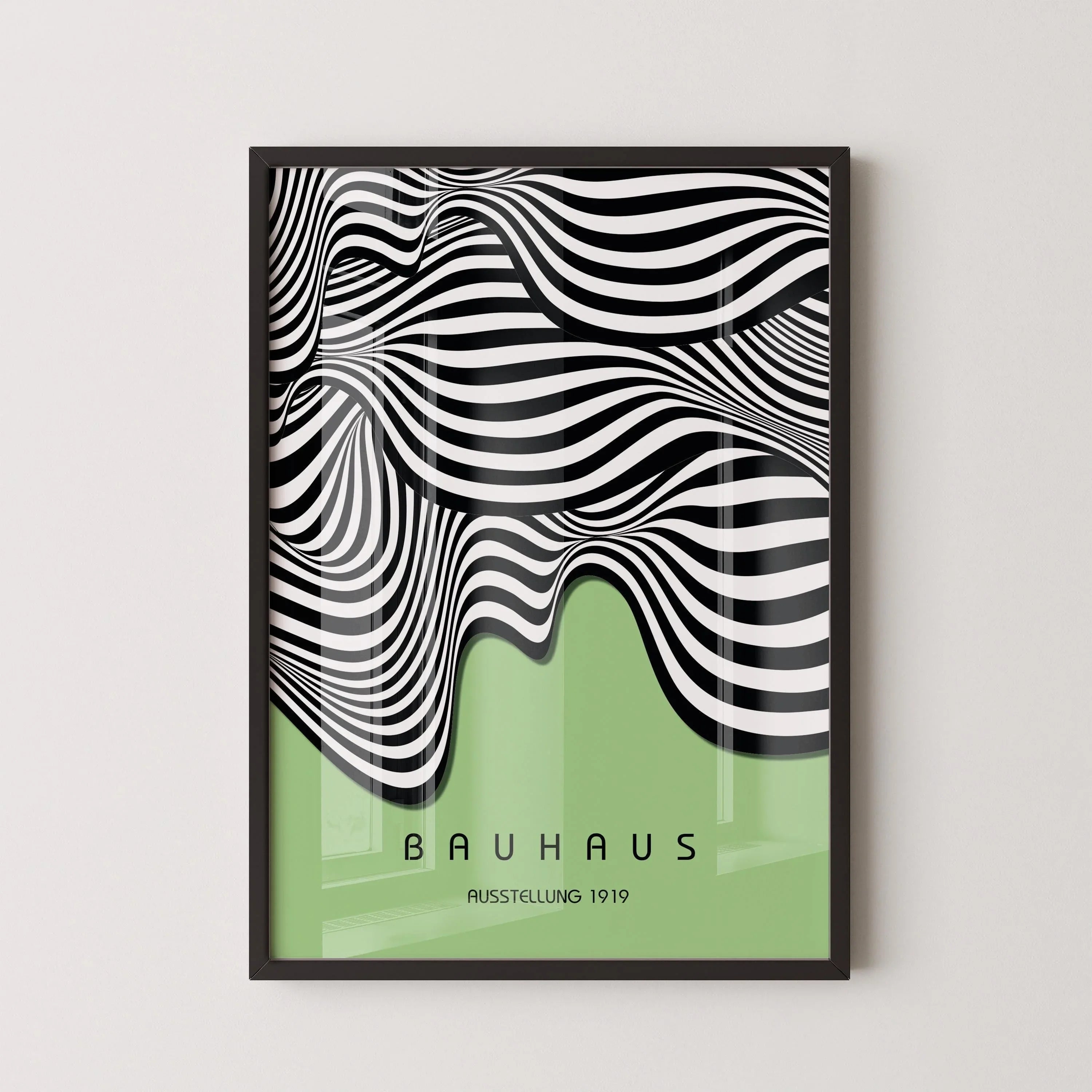 Bauhaus Waves Art Print: Mid-Century Modern Giclee Poster