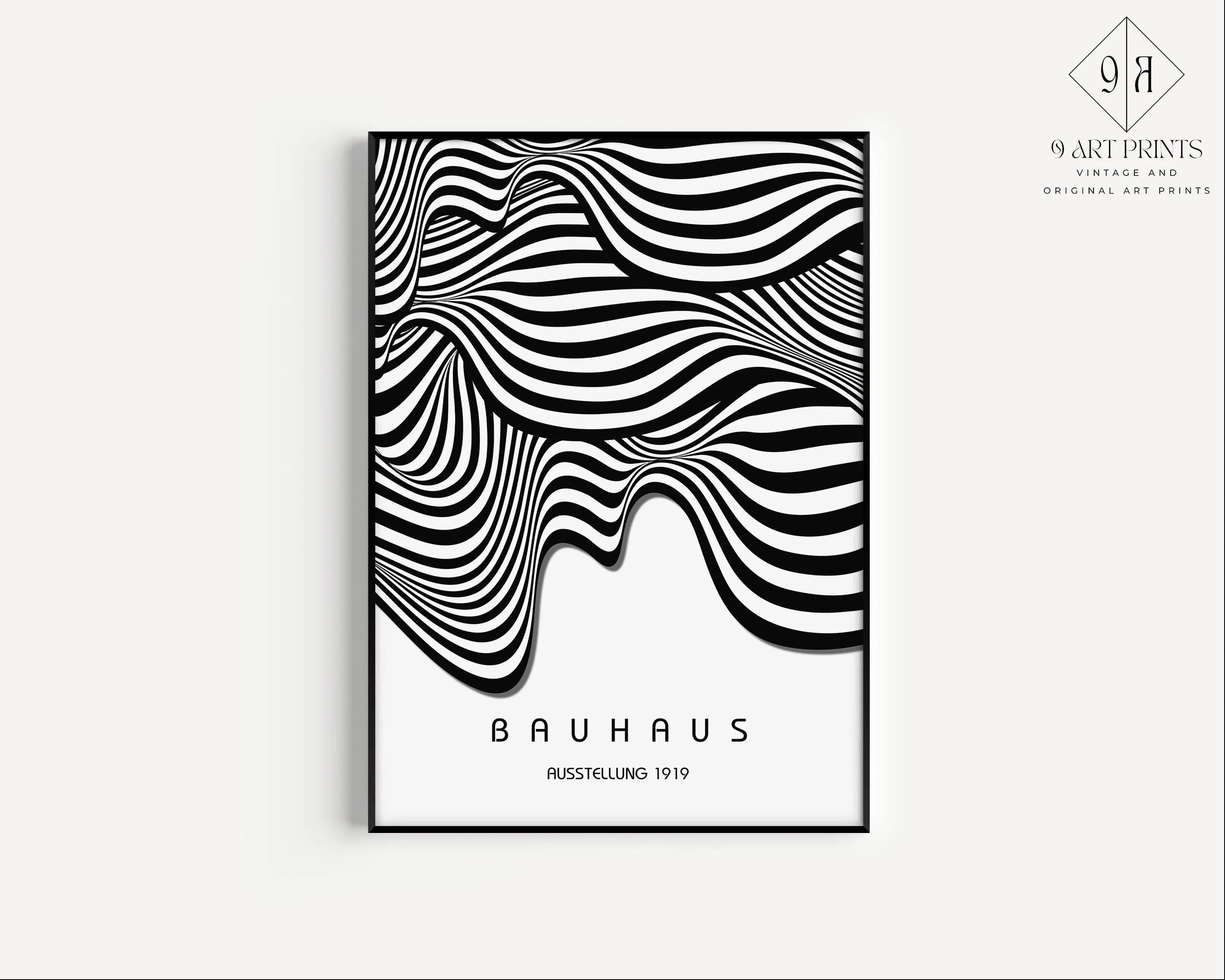 Bauhaus Waves Art Print: Mid-Century Modern Giclee Poster