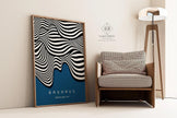 Bauhaus Waves Art Print: Mid-Century Modern Giclee Poster