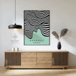 Bauhaus Waves Art Print: Mid-Century Modern Mint Green Poster