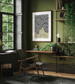 Bauhaus Waves Art Print: Mid-Century Modern Sage Green Poster