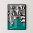Bauhaus Waves Art Print: Teal Mid-Century Modern Giclee Poster