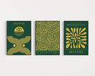 Bauhaus William Morris Matisse Art Print Set: Emerald Green Gold (Framed or Unframed)