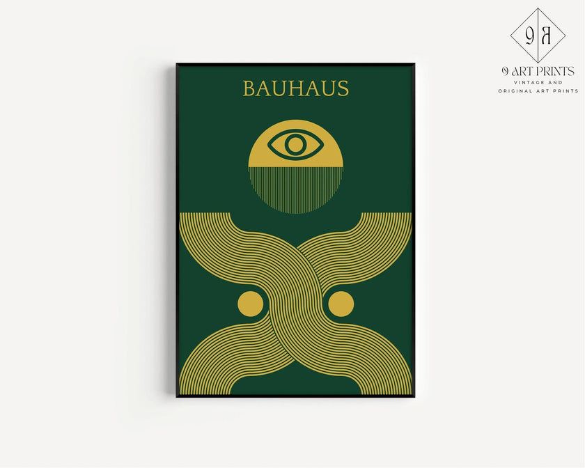 Bauhaus William Morris Matisse Art Print Set: Emerald Green Gold (Framed or Unframed)