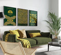 Bauhaus William Morris Matisse Art Print Set: Emerald Green Gold (Framed or Unframed)