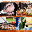 Camping Cooking Utensil Kit 19Pcs Portable Picnic Cookware Outdoor Kitchen Equipment Gear Campfire Barbecue Appliances With Storage Bag