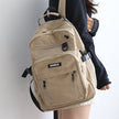 Large Capacity Multi-Layer School Backpack – White, Red, Purple, Black, Khaki