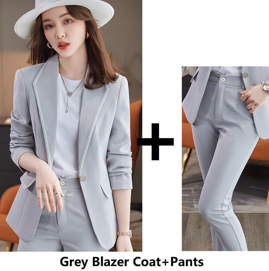 Women's Business Casual Suit Set – Blazer Jacket, 4 Colors, S–4XL (Canada & USA)