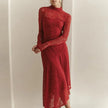 Black Lace Dress – High Waist Floral Crochet Elegant Women’s Dress