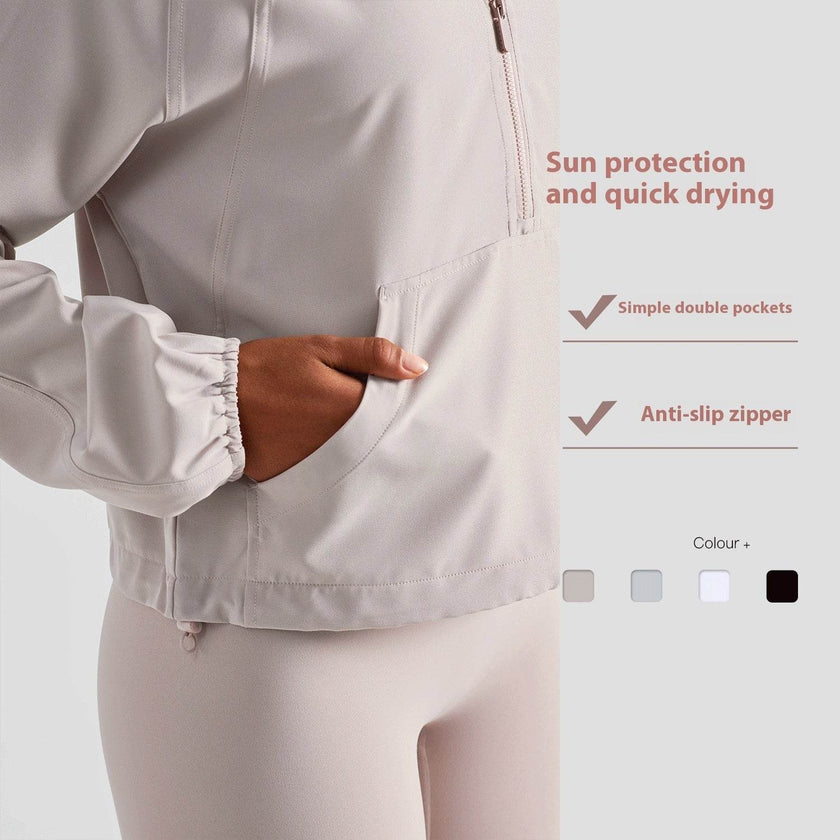 Women's Half Zipper Drawstring Workout Hoodie Athleisure Gym Hoodie